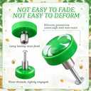 Fumete 12 Pieces St. Patricks Day Decorations Knob Covers Shamrock Clover Drawer Pulls for Cabinets Kitchen Dressing Wardrobe with Screws,Green Lucky Clover Irish Themed Knobs,1.1 Inches/ 28 mm