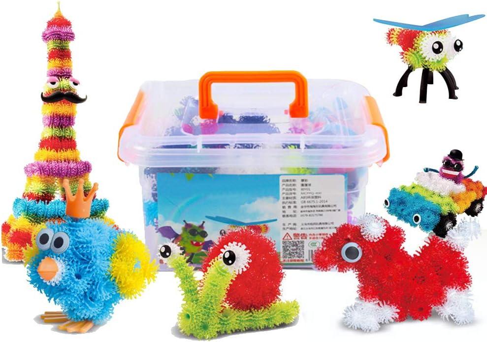 OMGOD 640pcs Building Sticky Blocks Connect Toys, Jelly Blocks blox for Kids, Basic Mix Construction STEM Assembling Educational Interlocking Toys for Boy Age 3 4 5 6 7