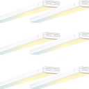BBOUNDER 6 Pack 4FT LED Wraparound Light with 3CCT Selectable, 4000K/5000K/6500K, Super Bright 5500LM 50W 4 Foot Fluorescent Light Fixture, Flush Mount Office Ceiling Light for Kitchen Garage, Black 