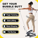 Stepper Machine with Resistance Bands, Mini Stepper with 300LBS Weight Capacity, Twist Stepper for Full Body Workout, Adjustable Step Height, Smooth and Quiet, Step Machine for Men Women