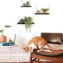 Floating Shelves Set of 3 Rustic Solid Wood Floating Shelf Wall Storage Shelves for Living Room, Bedroom, Bathroom, Kitchen Laundry, Office.no Drill Shelf.(Retro Color L+M+S)