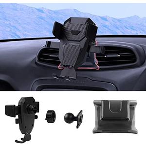 Karltys Car Phone Holder for Jeep Renegade 2015-2024 Accessories Renegade Cell Phone Holder Air Vent Mount for 4-7 Inch Phones Hands Free Thick Case Friendly Mobile Stand