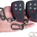 TANDRIVE Key Fob Cover for 2022 2023 2024 2025 Chevy Silverado 1500 GMC Sierra 1500, 2024 2025 Silverado Sierra 2500HD 3500HD, Silicone, 2-Pack, Black
