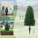 3FT Artificial Cedar Topiary Ball Trees with Ground Spike, 2 Pack UV Resistant Artificial Shrubs, Fake Evergreen Artificial Plant Brush for Indoor Outdoor Front Porch Garden