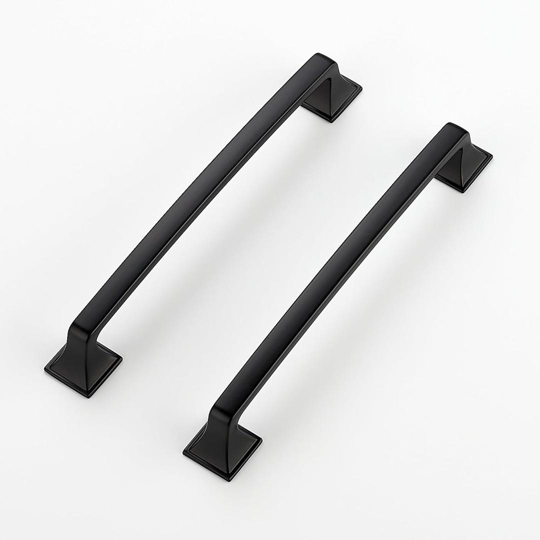 Ravinte 20 Pack Solid 6-1/4 Inch Square Foot Cabinet Arch Pull Kitchen Cabinet Handles Matte Black Cabinet Pulls Black Drawer Pulls Kitchen Cabinet Hardware Handles for Cabinets Cupboard Handles
