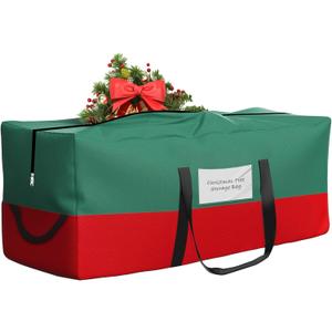 Christmas Tree Storage Bag, Fits Up 10 Ft Tall Artificial Trees,600D Oxford Material, Heavy Duty Tree Bag, Dampproof Storage Bag with Durable Reinforced Handles & Dual Zipper & Transparent Pocket