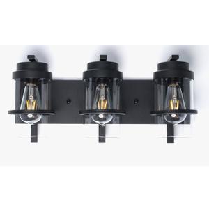 Bathroom Vanity Light Fixtures,Rustic Matte Black Vanity Lights 3 Bulb,Industrial Bathroom Light 3 Pack(Bulbs not Included)