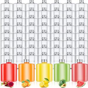 Norme 30 Pcs Plastic Bottles Bulk with Caps 8.5 oz Small Reusable Disposable Juice Bottles Empty Clear Beverages Drink Containers Water Flask Mini Fridge Containers for Juicing Smoothies Milk