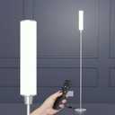 Floor Lamp with Remote Control,Bright Floor Lamps for Living Room/Bedroom/Office, Stepless Adjustable 3000K-6000K Colors and 10-100% Brightness,Standing Light with Foot Switch (Nickel)