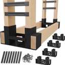 4 Pack Firewood Rack Outdoor Indoor, Heavy-Duty Plastic Firewood Rack Brackets Kit with 8 Support Bars, 3.5mm Thick Adjustable Fire Wood Storage Racks with Drainage Holes (Set of 4)