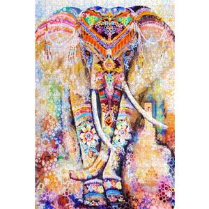 najiaxiaowu Jigsaw Puzzles 1000 Pieces Adults Puzzles Children Puzzles Colored Elephant DIY Wooden Puzzle Modern Home Decor Wall Art Unique Gift 75x50 cm