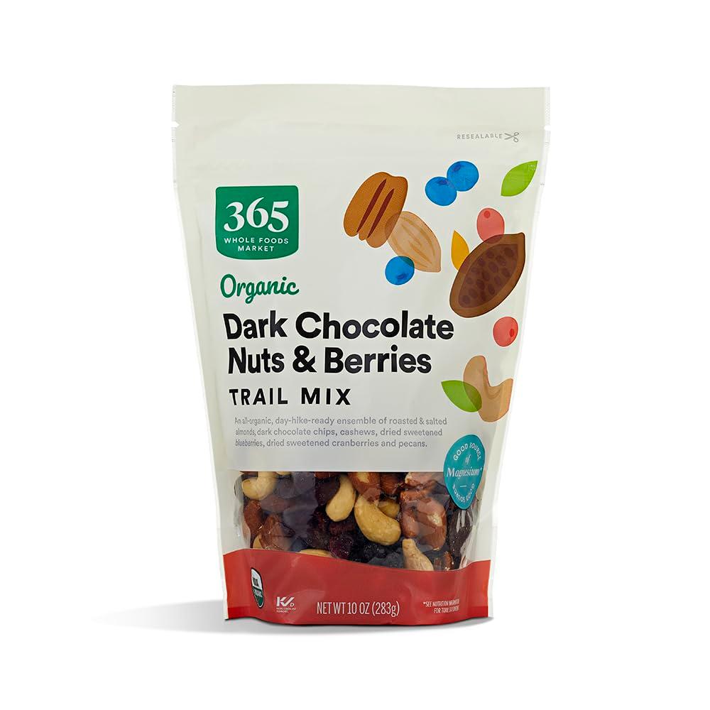 365 By Whole Foods Market Organic Dark Chocolate Nuts & Berries Trail Mix, 10 Oz (EXP 05/13/26)
