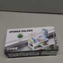 Ewaiira Stainless Steel Sink Caddy, Sponge Holder for Kitchen Sink with Brush Holder & Dishcloth Rack, Rustproof Organizer Countertop, Soap Dispenser Kitchen Organizers Storage Essentials, White