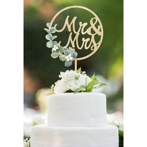 Mr & Mrs Cake Topper - Wedding Anniversary Cake Toppers in Wood Rustic Wedding Decorations,Bride and Groom Cake Toppers Greeny Engagement Sign
