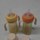 Piifur Sippy Cups for Toddlers 1-3 No Spill Straw with Handle Water Bottle 2 Pack 10 Ounce (Yellow&Orange)