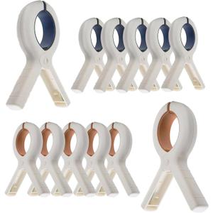 12 pcs Beach Towel Clips Solid Towel Clips Plastic for Pool Chairs Cruise Windproof Clothes Pins Clips Strong Grip for Outdoor Hold Towels Hat Clothes Tightly Smooth and Soft Closure