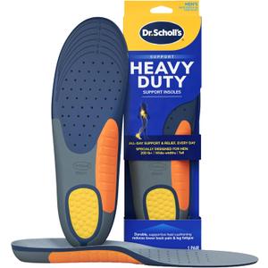 Dr. Scholl's Heavy Duty Support Insole Orthotics, Big & Tall, 200lbs+, Wide Feet, Shock Absorbing, Arch Support, Distributes Pressure, Trim to Fit Inserts, Work Boots & Shoes, Men Size 8-14, 1 Pair (1 Count (Pack of 1))