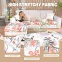 Couch Covers for Sectional L Shaped Sofa Cover with 2 Seat Cushion Cover-Print L-Shape Sofa Slipcovers,Washable 2 Seat l Shaped Couch Cover,Elastic Furniture Protector for Pets,Kid,Living Room