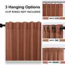 Terracotta Linen Curtains 90 Inches Long, Back Tab Boho Farmhouse Semi Sheer Bohemian Window Curtain Panels for Living Room Bedroom, Rust Cool Maximalist Decor,Cortinas Para Salas Modernas,52"W x 90"L (Pack of 2), Terracotta