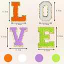 Goprety 142pcs Chenille Letter Patches Self Adhesive Stickers Chenille Patches Fluffy Stickers for Clothing Patches Backpacks Bags Holiday Parties Graduation Decorations