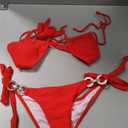 YAUASOPA Women 2PCS Shiny Diamond Bikini Set Tankini Sexy Bra Swimsuit Praty Bathing Suit (Small, Red)