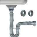 1-1/2 Inch Flexible Sink Drain Pipe, Scalable 13-33.5 Inch P Trap Pipe, Kitchen Sink Drain KitBathroom Sink Drain, Contains 1-1/4 Inch Adapter (Gray)