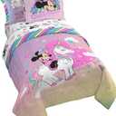 Jay Franco Disney Minnie Mouse Unicorn Dreams 7 Piece Full Bed Set - Includes Reversible Comforter & Sheet Set Bedding - Super Soft Fade Resistant Microfiber - (Official Disney Product)