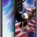 Compatible with Samsung Galaxy S22 Case,Flying Eagle American Flag Lightning Amazing Pattern Design Shockproof Anti-Scratch Hard PC Back Case for Samsung Galaxy S22 Case