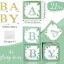 125PCS Sage Green Baby Shower Decorations - Retro Green and Gold Balloons Different Sizes, Green Baby Backdrop and Sage Green Baby Boxes for Gender Reveal, Birthday, Woodland Jungle Party