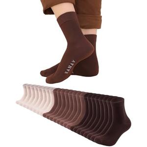 KANAV 6/12 Pairs Ankle Socks for Women Cute Cotton Crew Casual Dress Socks