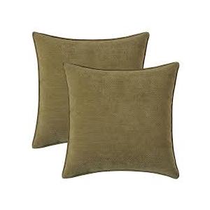 Green  Decorative Throw Pillow Covers 18x18 Inch Set of 2