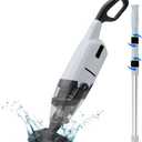 Cordless Pool Vacuum, 60-Min Runtime Rechargeable Pool Cleaner for Above Ground Pools/Hot Tubs - Efficient Sand & Debris Removal System (Grey)