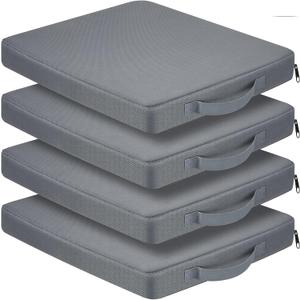 4 Packs Portable Stadium Seat Cushion with Handle 1.4 Inch Thick Bleacher Seat Stadium Cushion Padded for Sports Events, Outdoor Concerts, Camping, Hiking, Fishing, Beaches, Chairs, Dark Gray
