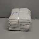 Soft Large Canvas Comforter Storage Bags with Four Carrying Handles and Clear Window, Closet Organizer for Clothing, Blankets Sheets Pillows and Bedding, 80L, 4 Pack, White