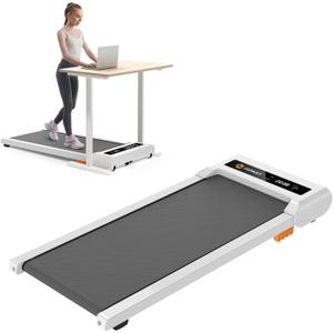 Walking Pad, 2.5HP Under Desk Treadmill for Home Office, 300 Lbs Capacity Portable Treadmill with Remote Control & LED Display, 2 in 1 Treadmill for Walking Jogging and Running (white)