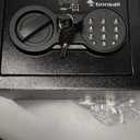 Bonsaii Safe Box with Electronic Keypad, Steel Security Lock Box with Key, 0.23 Cubic Feet, 9.06" W x 6.69" D x 6.69" H, Small Hidden Safe for Cash Jewelry