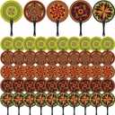 Roowest 50 Pcs African Plastic Fans 5 Styles African Party Favors Bulk Round Handheld Fans for Women Summer Wedding Birthday Party Gifts Community Supplies