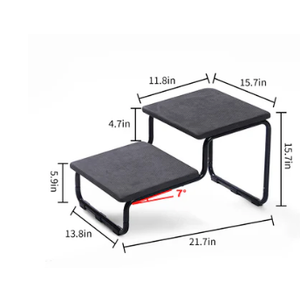 Dog Stairs for Large and Small Dogs, Extra Wide Metal Frame Dog Steps for Bed and Couch, Stable and Durable (Dark Grey, 20.9H (Extra Wide), 2 Step