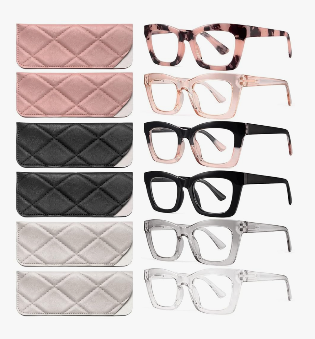 CCVOO Stylish Reading Glasses for Women, Eyeglasses, Blue Light Readers for Women, Computer Eye Glasses, Cheaters +1.25