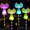 XKYQSY Solar Angel Lights Outdoor Decor - 4 Pack Decorative Color Changing Waterproof LED Angel Stake Lights for Cemetery Grave Garden Patio Yard Art Lawn Decoration, Grave Markers, Memorial Gifts