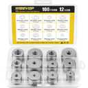 108Pcs 304 Stainless Steel Flat Washers, Fender Washers Assortment Kit 12 Sizes (M3-M12) Metal Washers for Screws Bolts Large and Small Hardware for Various Home Industrial Automotive