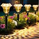 Solar Pathway Lights Garden Decor for Yard, Solar Garden Lights for Outside Waterproof Landscape Lighting, Garden Decorative for Walkway, Driveway, Yard, Landscape, Lawn (6 Pack Warm White)