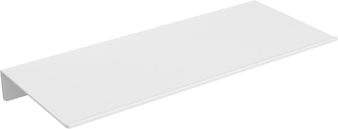Danpoo 8 inch White Small Floating Shelf for Wall Organizer & Storage, Mini Display Shelf, Metal Wall Shelf for Bathroom, Living Room, Kitchen, Bedroom