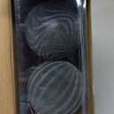 Blueweenly 4 Pcs 4 Inch Large Velvet Christmas Ball Ornaments Vintage Christmas Plastic Ball Ornaments Flocked Tree Hanging Decoration for Xmas Party Wedding Home Decor(Grey Blue)