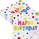 Aodaer 48 Pieces Happy Birthday Paper Napkins Disposable Rainbow Napkins Colorful Cocktail Dinner Napkin Set 13" x 13" Unfolded Tableware Napkin for Rainbow Party Supplies Birthday Party Decoration