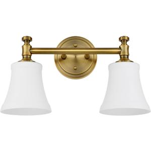 Champagne Bronze Bathroom Vanity Light Fixtures, Traditional Gold 2 Lights Wall Sconce Lighting with Large Opal Glass Shade, Porch Wall Mount Light Fixture for Bathroom, Mirror Cabinets Hallway Stairs