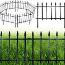 ARIFARO Metal Garden Fence 18" H x 22" W (5 Pack, Length 9.16 ft), No Digging Decorative Border Fence Panels, Rustproof Black Garden Edging Fence for Flower Bed, Yard, Patio, Small Animal Barrier