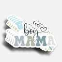 2 x (5Pcs) Boy Mama Sticker 3 Inch, Funny Boy Mom Club Mother's Day Mommy Gifts Decorations, Gifts for Mom Motivational Quote Decal Waterproof Vinyl for Laptop, Water Bottles, Car, Phone