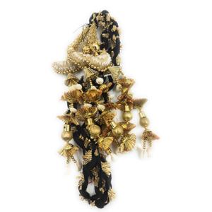 Export Quality Heavy Design Punjabi Paranda Hair Accessory Black Patiala Shahi Parandi with Golden Gotapatti Dori, Traditional Braid Tassel Extension for Women & Girls.
