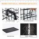 Pet Dog Crate, 36 Inches Metal Wire Large Dog Cage Double Door Folding Dog Kennel with Divider Panel, Leak-Proof Plastic Pan, Indoor Outdoor Pet Crates for Small Medium Breed Dogs Animals (36.0"L x 22.5"W x 24.0"H, Black)